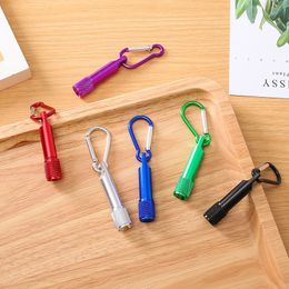 Portable Led Flashlight Aluminum Alloy Torch Flashlights With Carabiner Ring Keyrings Key Chain Gifts 6 Color JXW882