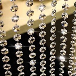 10m Clear Acrylic Crystal Beads Curtain Garland Chandelier Pendants Hanging Chain Christmas Wedding Party Decoration Home Decor 210408