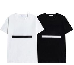 2021 Mens t shirt Letter Stripe Printing Round Neck Short Sleeve Fashion Hobby Designer Black and White M-2XL