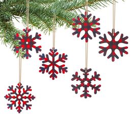 Christmas Decorations 10PCS/Box Multi Snowflakes Wooden Pendants Ornaments DIY Tree Hanging Gifts