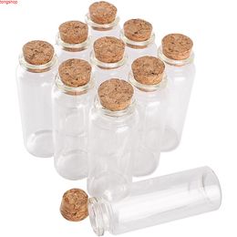 24pcs 30*80*17mm 40ml Mini Glass Wishing Bottles Tiny Jars Vials With Cork Stopper wedding giftgoods
