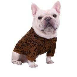 Brown Letter Printed Pet Sweater Spring Pets T Shirt Dog Apparel Bulldog Corgi Pug Puppy Clothing