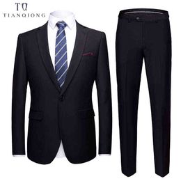Men's Business Casual Suits Sets / Men Three-piece Suit Three Separate Set / Male Blazers+pants PLUS SIZE S-6XL Suit Coat X0909