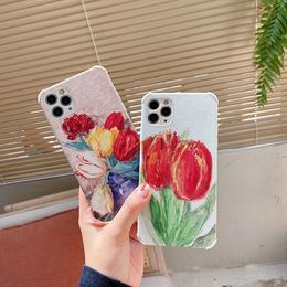 Tulip veneer phone cases for iPhone 12 11 pro promax X XS Max 7 8 Plus