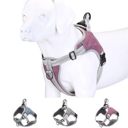 Pet Dog Harness Vest Soft lining Adjustable Reflective Medium Large Collar breathable Walking Training 211022