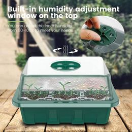 seed growing trays Canada - Planters & Pots 12-Cell Seed Propagator Tray With Adjustable Vents Mini Grower Nursery For Seeds Growing Plant Starter