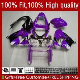 OEM Bodywork For KAWASAKI NINJA ZX900 900CC ZX-9R Body Kit 25No.112 ZX9 9 R ZX 9R 900 CC 1998-2003 ZX-900 2000 2001 2002 2003 ZX9R Purple BLK 00 01 02 03 Injection Fairing