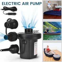Air Pump Electric for Inflatables Portable Mattress with 3 Nozzles Quick-Fill Inflator Deflator Rings 110-240V