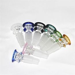 Hookahs Bongs Glass bowls dry herb Smoking Water Pipes Adapter with 14mm 18mm Male Joint 2 in 1 Slides Bowl