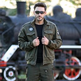 Men's Jackets Outdoor Army Style Slim Pure Cotton Flight Men Jacket Bomber Military Winter