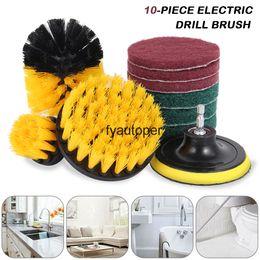 10pcs Drill Brush Attachments Set Cleaning for Tile Grout All Purpose Power Scrubber Kit es