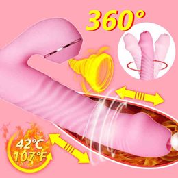 Nxy Sex Vibrators Masturbators Thrusting Dildo g Spot Vibrator Toys for Women Lick Sucker Clitoris Stimulator Fidget Adults 18 + 1218