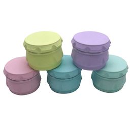 Luminous Paint Drum Type Herb Grinders Zinc Alloy Smoking Accessories 63mm OD 4 Layers Herbs Grinder Tobacco Crushers GR352