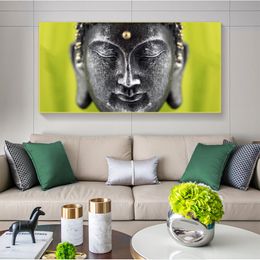 Buddha Canvas Painting Green HD Pictures Modern Home Decor Wall Art For Living Room Portrait Posters And Prints