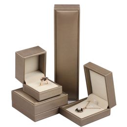 Square Shape PU Leather Jewellery Packaging Holder Boxes For Pendant Necklace Bracelets Ring Earring Display Case Decor