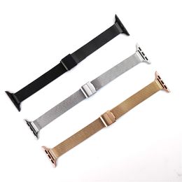 apple watch strap series 6 5 4 3 women men mesh loop for iwatch 38mm 40mm 42mm 44mm slim stainless steel wrist