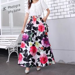 Fashion 2021 Women Clothes High Waist Floral Skirts Ankle Length Elegant Casual Ladies Bohemian Boho Women1