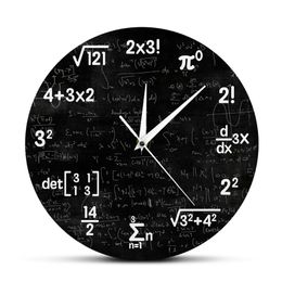 Math Equations and Notations Mathematics Chalkboard Geek Wall Clock Educational Gifts For Kids Teachers School Classroom Decor 210401