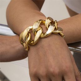 Punk Hip Hop Twist Thick Chain European Geometric Gold Link Bracelets For Female Gift Party Hand Ornaments Accessories Wholesale