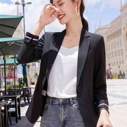 autumn women's net red fashion small suit Korean style slim long sleeve Single Breasted Regular 210416