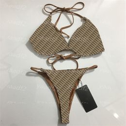 New Arrival Bikinis Set Letter Printed Split Swimwear Womens Fashion Holiday Beachwear Sexy Padded Bathing Suit