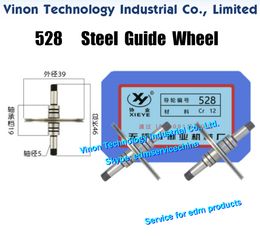 528 Steel Guide Wheel (1 Pair=2PCS) XieYe Brand. Spare Parts. OD. 39mm, Axis dia. 5mm, Total length 46mm. High Precision Guide-Pulley used for CNC Wire Cut EDM Machines