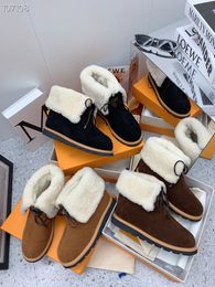 Femal Frio Temporada Curto Pelúcia Retro Botas Morezas Top Quality Winter Winter Round Toe Sapatos de Moda Mujer Tamanho Grande Botas de Neve