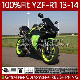 100% Fit OEM Bodywork For YAMAHA MOTO YZF-R1 Light green YZF-1000 YZF R 1 1000CC 13-14 Body 94No.22 YZF R1 1000 CC YZFR1 13 14 YZF1000 2013 2014 Injection Mould Fairing Kit