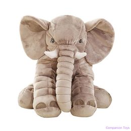 40cm/60cm Height Large Plush Elephant Toy Kids Sleeping Pillow Back Cushion Cute Stuffed Baby Doll Xmas Christmas Gifts 210728