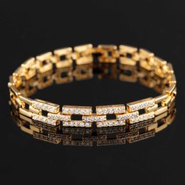 Tb-77 Wedding Bridal Jewelry Wholesale Fashion Copper Gold-plated Bracelets Micro-inlaid Temperament Girls Bracelet Q0720