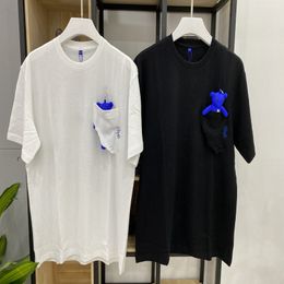Men's T-Shirts Tees 2021 Tide brand bear pocket pendant female couple casual half sleeve