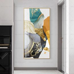 Abstract Golden Posters and Prints Flowing Colorful Canvas Painting Modern Home Decor Home Decor Wall Art Pictures for Living Room Bedroom