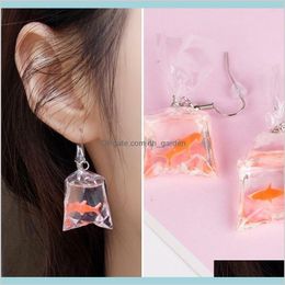 Unique Acrylic Goldfish Koi Fish Water Bag Drop Earring Fashion Earrings Christmas Gift Girl Women Jewelry Cxxzk Chandelier Vmq7X