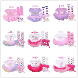 Colourful Baby Girl Tutu Skirt Premature Bodysuit Leg Warmer Lace Shoe Headband Princess Girls Cute Photography Props Suit Lovely 210413