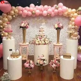 3pcs Round Cylinder Pedestal Display Art Decor Cake Rack Plinths Pillars for DIY Wedding Party Decorations Holiday bfg