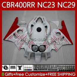 Body Kit For HONDA 400CC CBR400 RR NC23 CBR 400 RR CC NC29 88-99 Bodywork 65No.11 CBR400RR 88 89 90 91 92 93 CBR Red flames 400RR 1988 1989 1990 1991 1992 1993 OEM Fairing