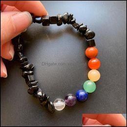 Jewelry Chakra Stone Beads Bracelets Irregar Chip Crystal Strand Bracelet Men Women Energy Healing Stretch 1Pc Beaded, Strands Drop Delivery