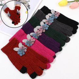 Sports Gloves Fashion Plus Velvet Elastic Soft Arm Warmers Touch Screen Mittens Thick Warm Knitted
