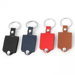 Personalised Blank Sublimation Keychains Heat Transfer Leather Keychain Pendant Luggage Decoration Keyring DIY Gift