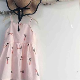 Little Girls Sling Dresses Children Brand Design Clothes Summer Suspneder Tutu For Toddler A-line Twril 210619