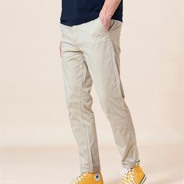 SIMWOO Spring Summer Slim Fit Tapered Pants Men Enzyme Washed Classical Chinos Basic Plus Size Trousers SJ150482 210723