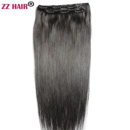 16"-28" 100g Two Piece Set 100% Brazilian Remy Clip-in Human Hair Extensions 2pcs Natural Straight