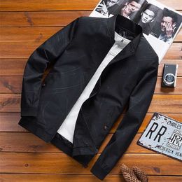 Autumn Spring Mens Casual Bomber Jacket Men Fashion Male Warm s Slim Fit Stand Collar Overcoat 211126