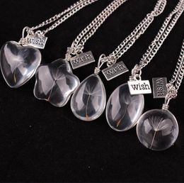 Pendant Necklaces & Pendants Jewellery Drop Delivery 2021 Bottle Seed In Glass Sier Plated Long Chain Necklace Natural Dandelion Necklac