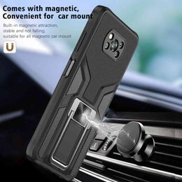 Shockproof Armor Cases for Xiaomi Poco x3 NFC x3 Pro Magnetic Metal Ring Bumper Holder Silicone Back Cover Protective Coke
