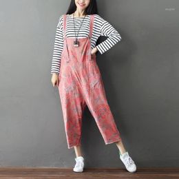Women's Jumpsuits & Rompers Loose Distressed Printed Jumpsuit Women Summer 2021 Casual Womens Literary Style