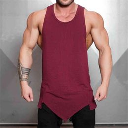 Brand bodybuilding stringer tank top men musculation vest gyms clothing fitness men undershirt solid tanktop blank muscle shirt 210421