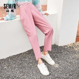 SEMIR Women Casual Pants 2021 Autumn And Spring New Irregular Women'S Trousers Korean Version Trend Looks Thin Cigarette Pants X0629