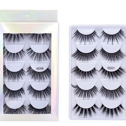 5 pairs/set faux mink eyelashes hand made fluffy 3d lashes natural long false eyelash makeup thick fake lashes 10 sets