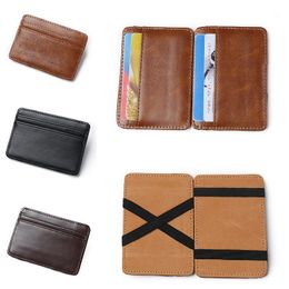 high quality money clip UK - Wallets 2021 Arrival High Quality Leather Magic Fashion Men Slim Wallet Money Clips Card Purse Cash Holder 3 Colors1